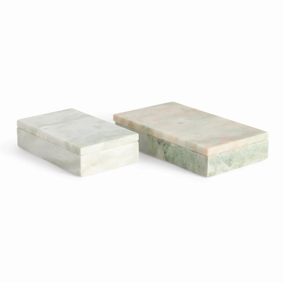 Johanna Marble Lidded Boxes, Set Of 2 – Modern Organic