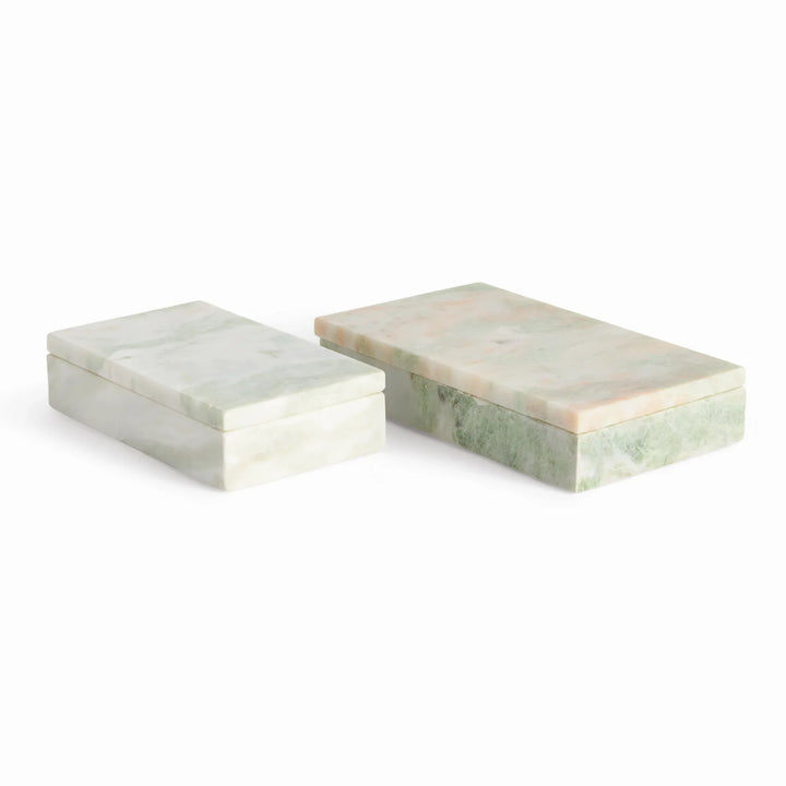 Johanna Marble Lidded Boxes, Set Of 2 – Modern Organic
