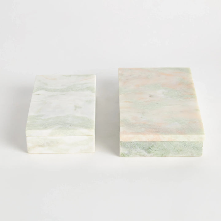 Johanna Marble Lidded Boxes, Set Of 2 – Modern Organic