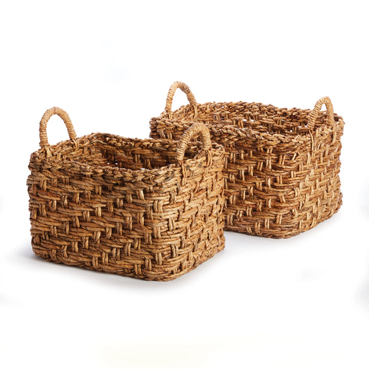 Eve Banana Leaf Baskets With Handles Large, Set Of 2 – Modern Organic