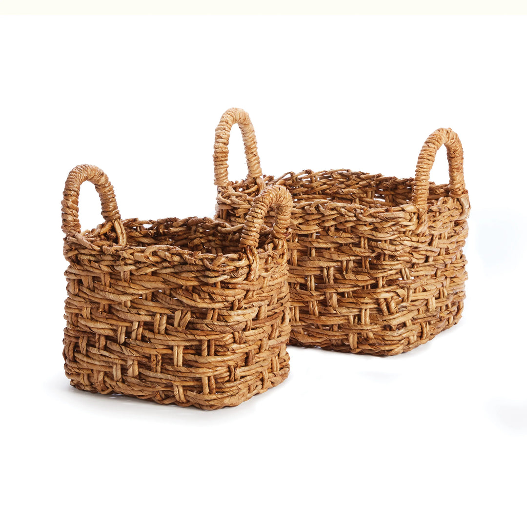Eve Banana Leaf Baskets With Handles Small, Set Of 2 – Modern Organic