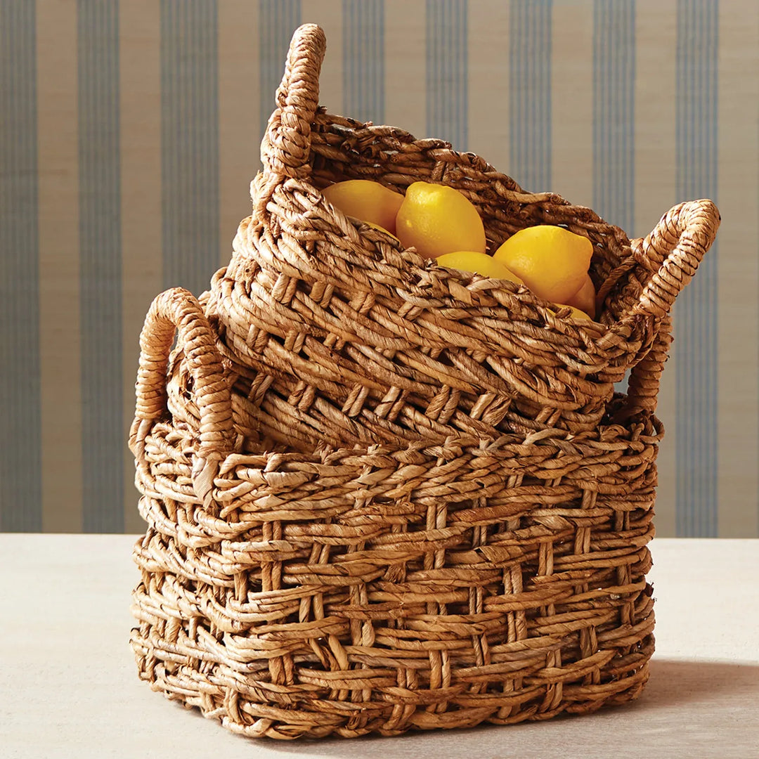 Eve Banana Leaf Baskets With Handles Small, Set Of 2 – Modern Organic