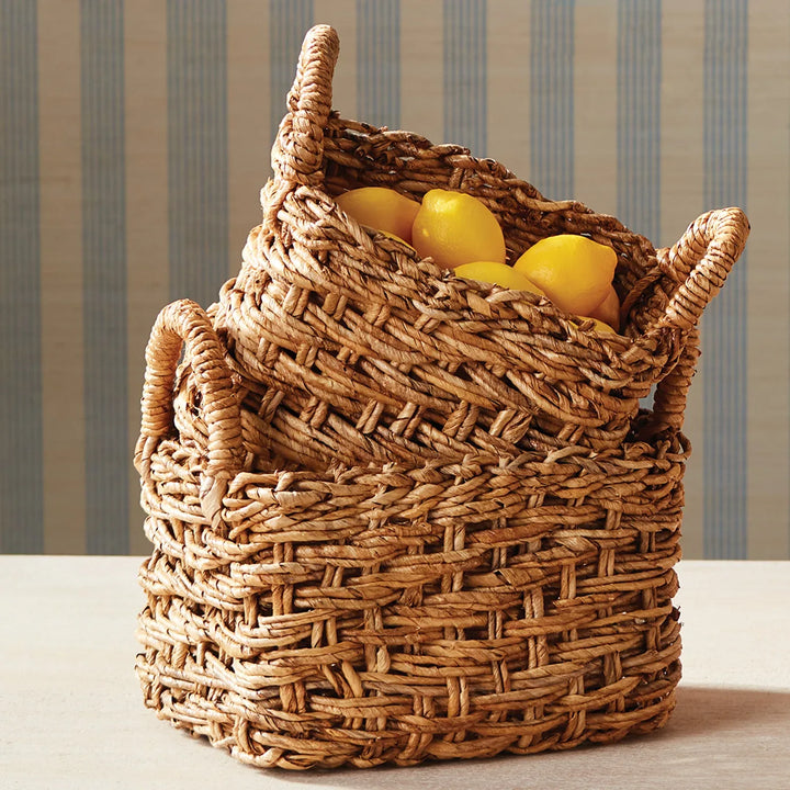 Eve Banana Leaf Baskets With Handles Small, Set Of 2 – Modern Organic