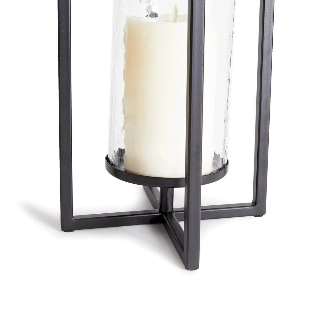 Small Modern Black Geometric Indoor Lantern