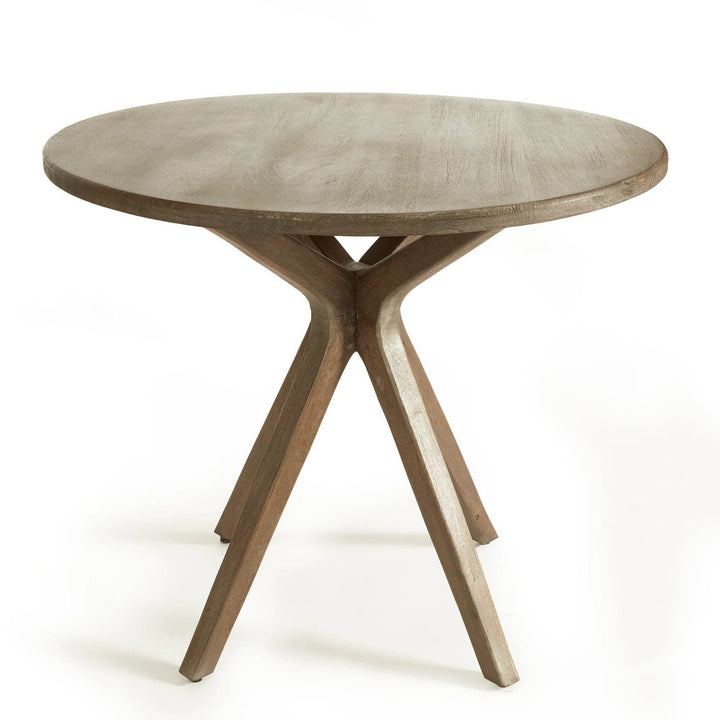 Mid-Century Mango Wood Café Table with Grey Wash Finish