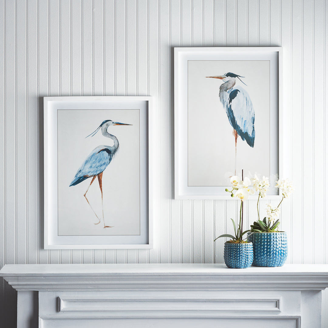 Blue Heron Wall Prints, Set Of 2