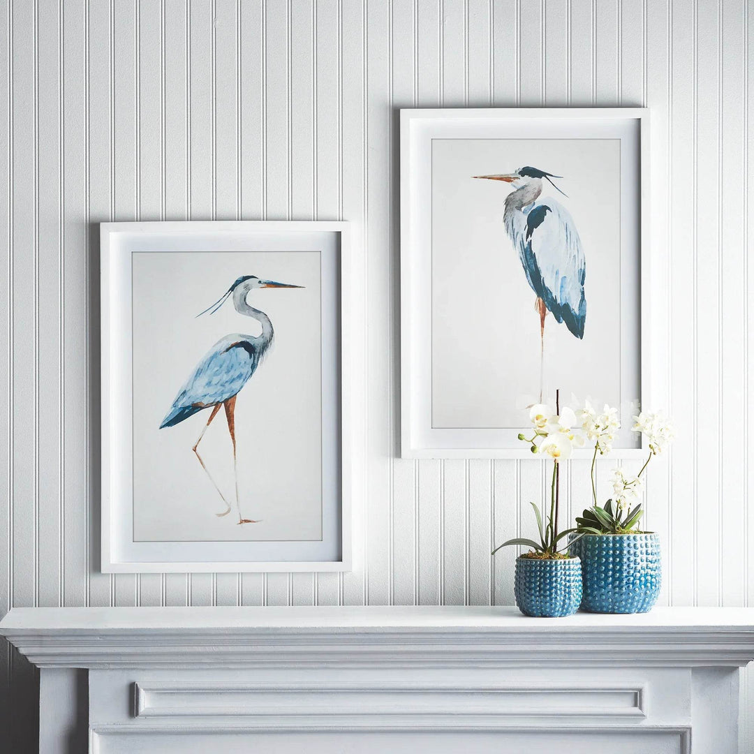 Blue Heron Wall Prints, Set Of 2