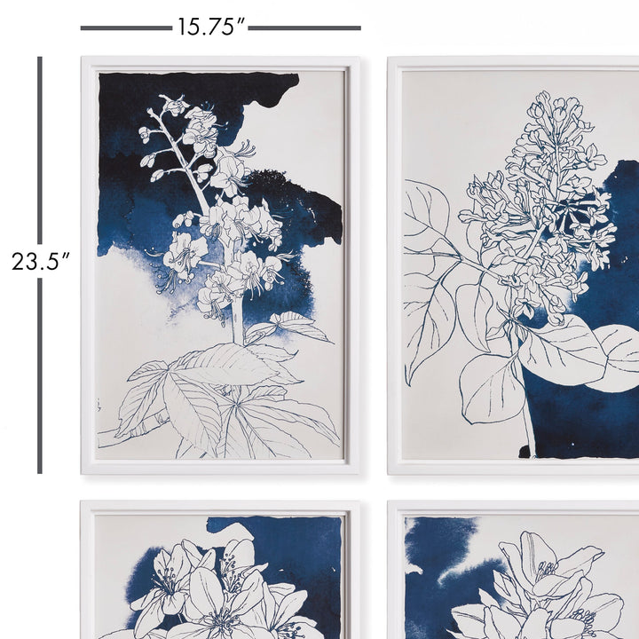Studio Floral Sketches Wall Prints, Set Of 4