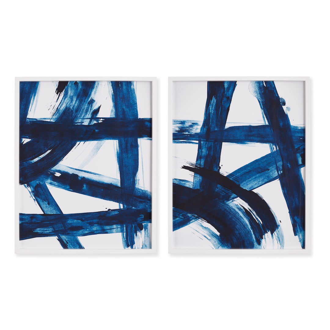 Indigo Abstracts, Set Of 2