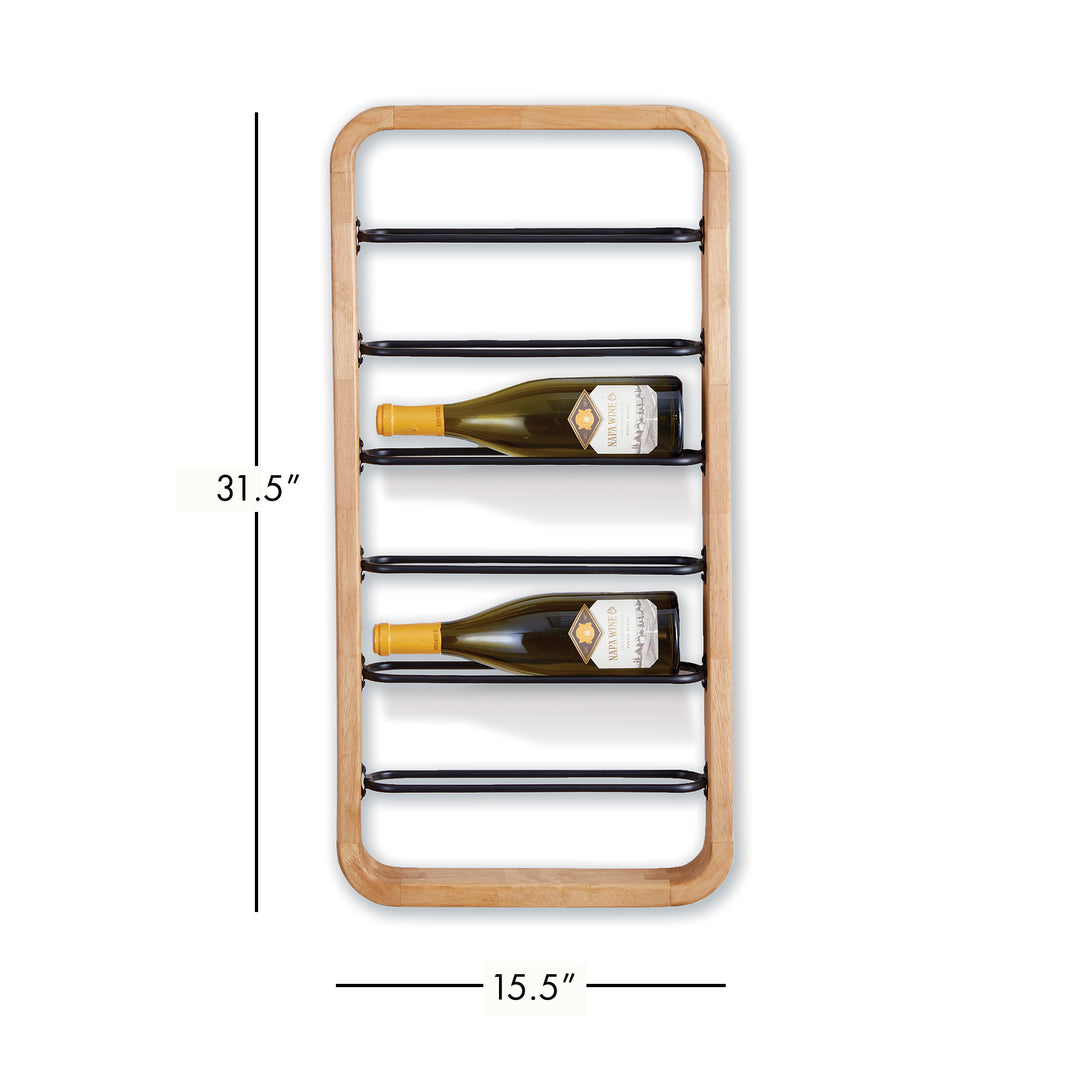 Modern Wall-Mounted 6-Bottle Wine Rack for Compact Storage