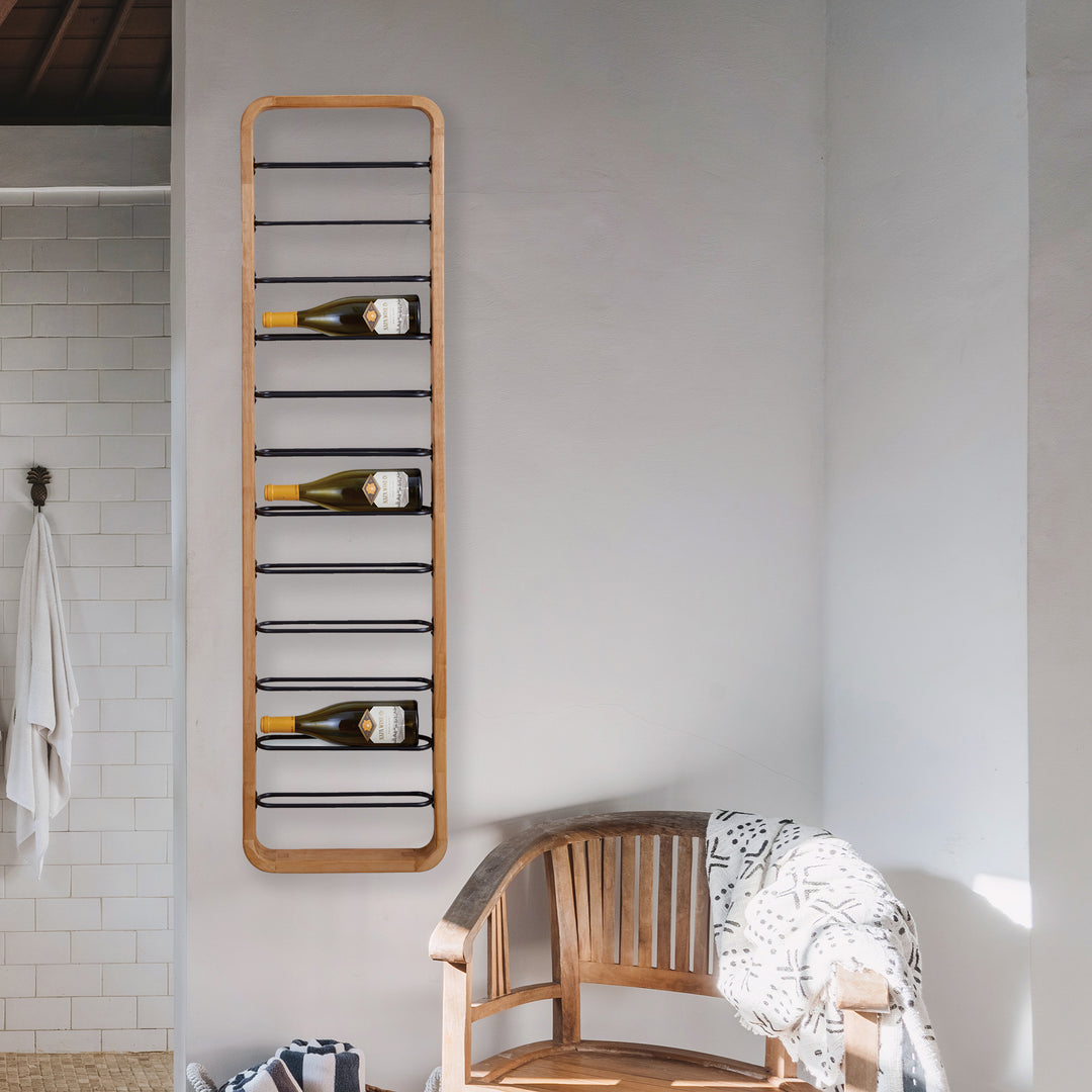 Modern Wall-Mounted 12-Bottle Wine Rack for Stylish Storage