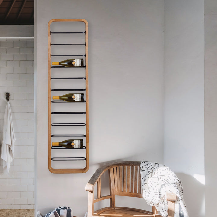 Modern Wall-Mounted 12-Bottle Wine Rack for Stylish Storage