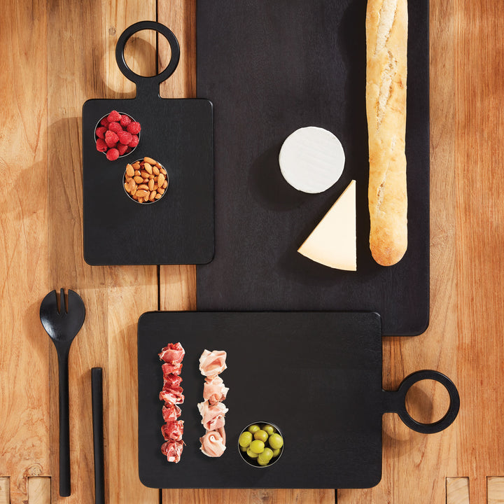 Medium Black Mango Wood Serving Board for Charcuterie