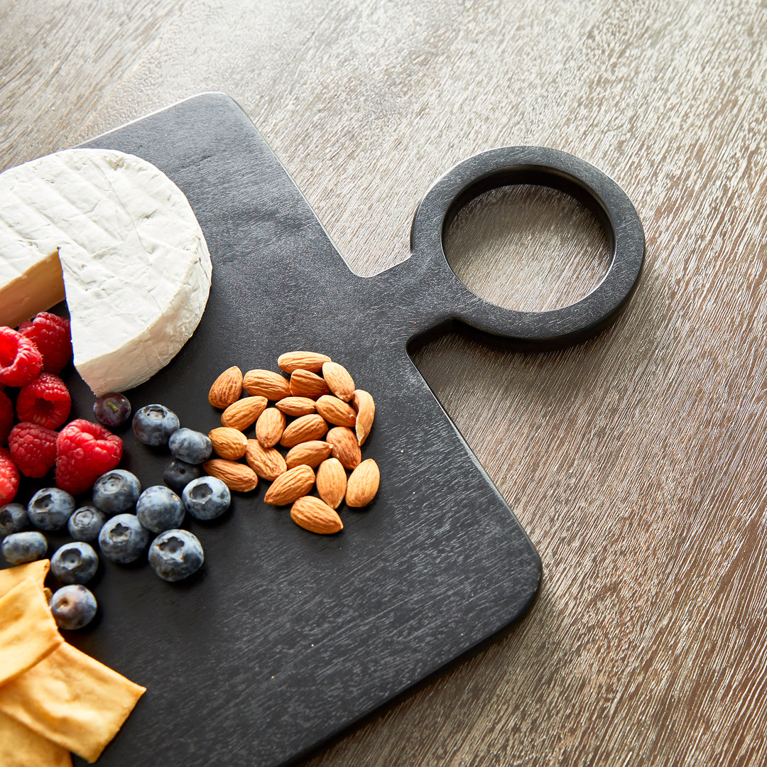 Medium Black Mango Wood Serving Board for Charcuterie