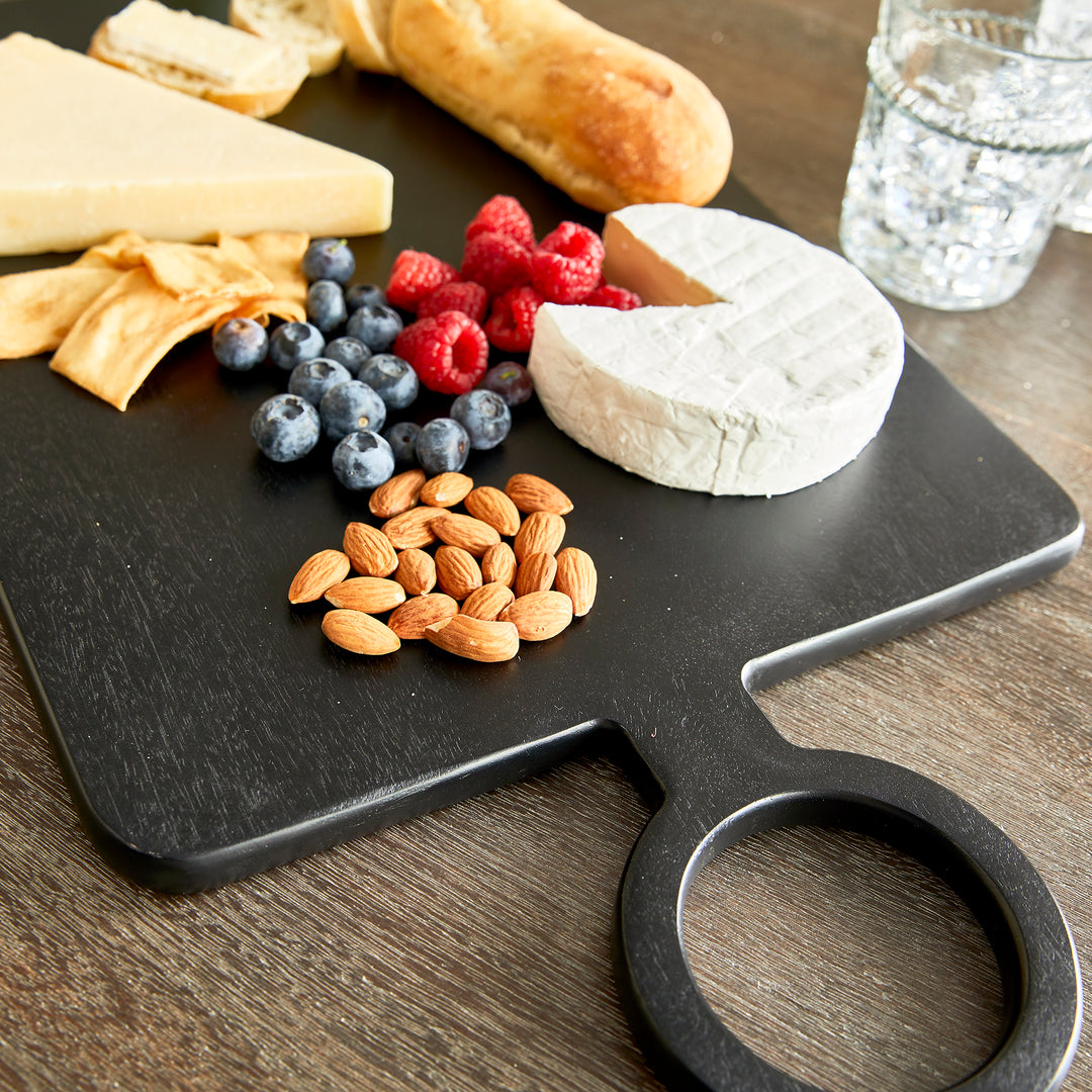 Medium Black Mango Wood Serving Board for Charcuterie