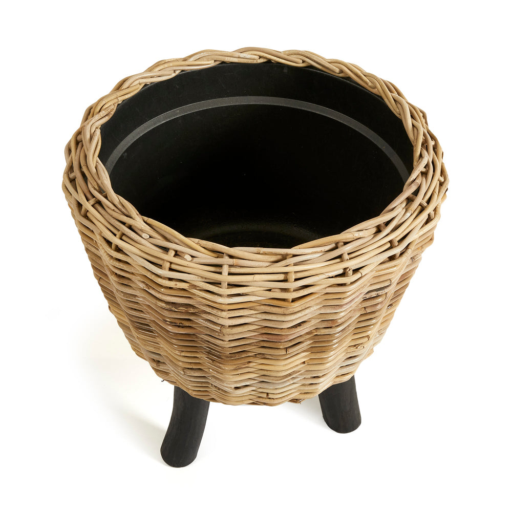Large Handwoven Rattan Plant Riser