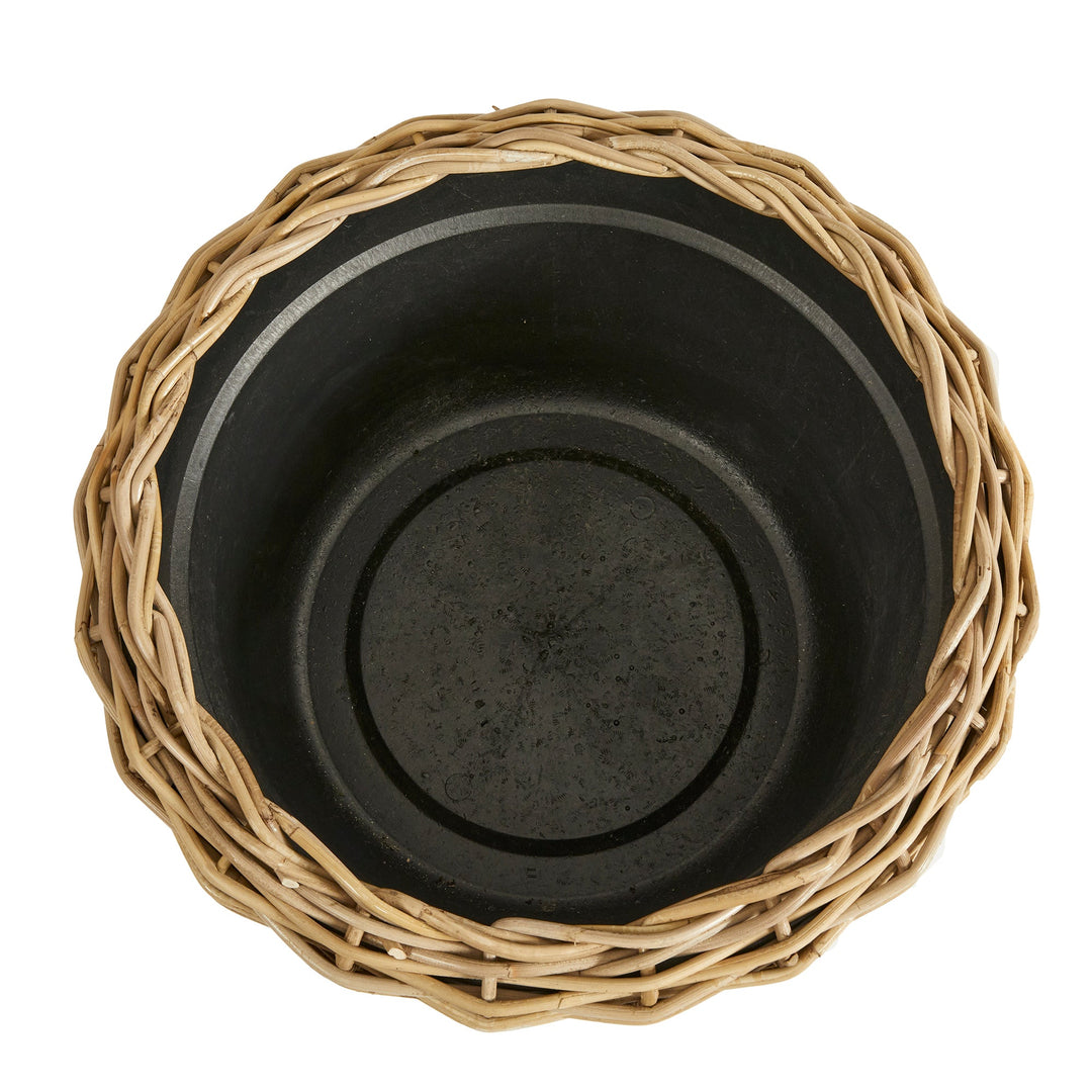 Large Handwoven Rattan Plant Riser