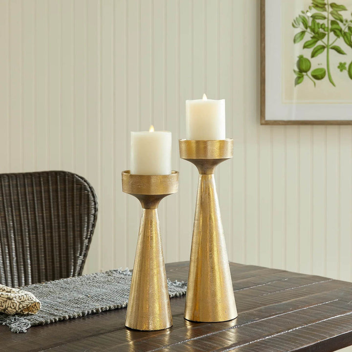 Large Elegant White Ash Gold Large Candle Stand for Home Decor