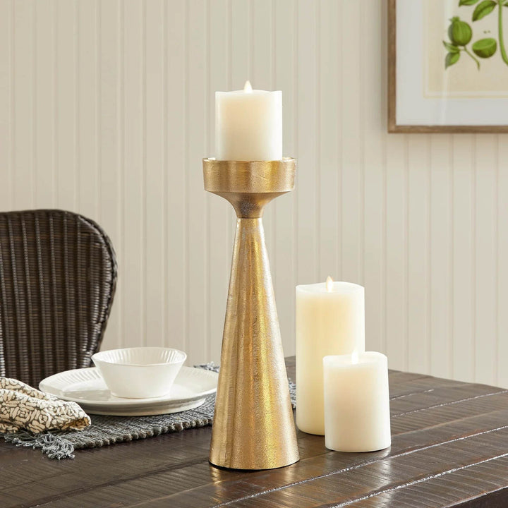 Large Elegant White Ash Gold Large Candle Stand for Home Decor