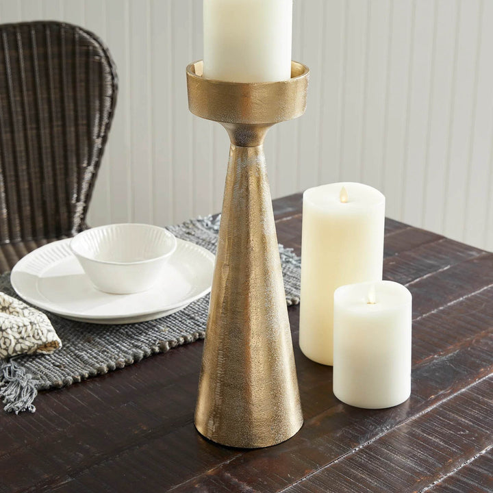Large Elegant White Ash Gold Large Candle Stand for Home Decor