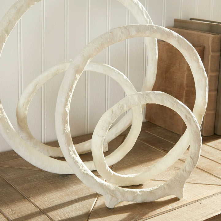 Modern White Abstract Circular Sculptures