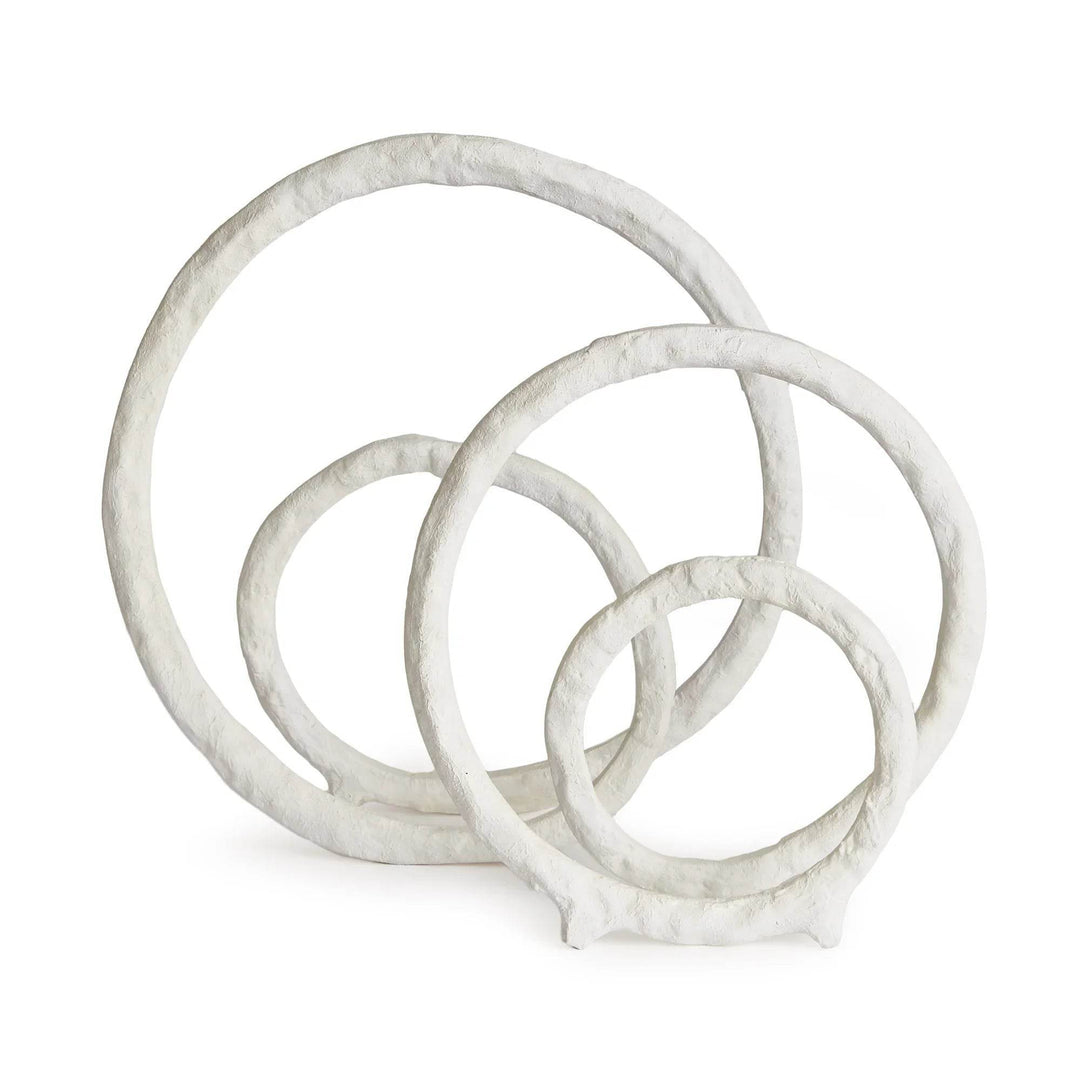 Modern White Abstract Circular Sculptures