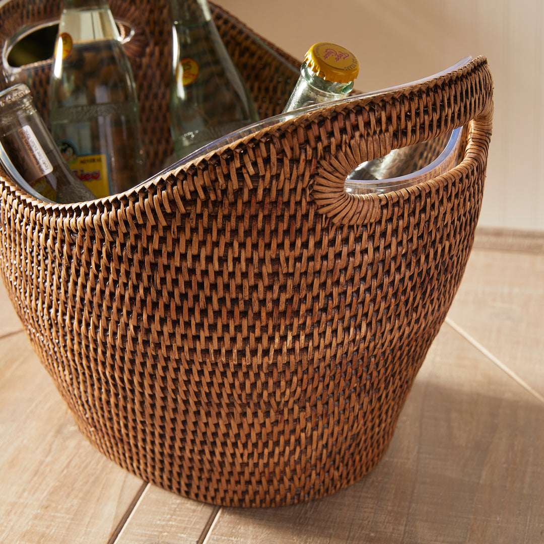 Burma Brown Rattan Beverage Tub - Large