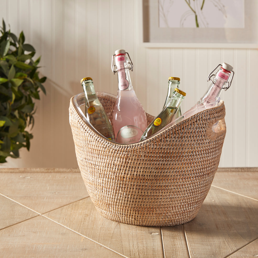 Elegant Burma Rattan Beverage Tub with Insert