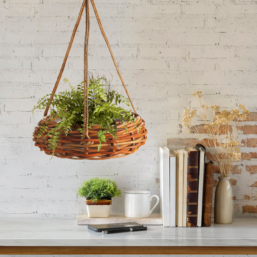 Rattan Hanging Planter Basket