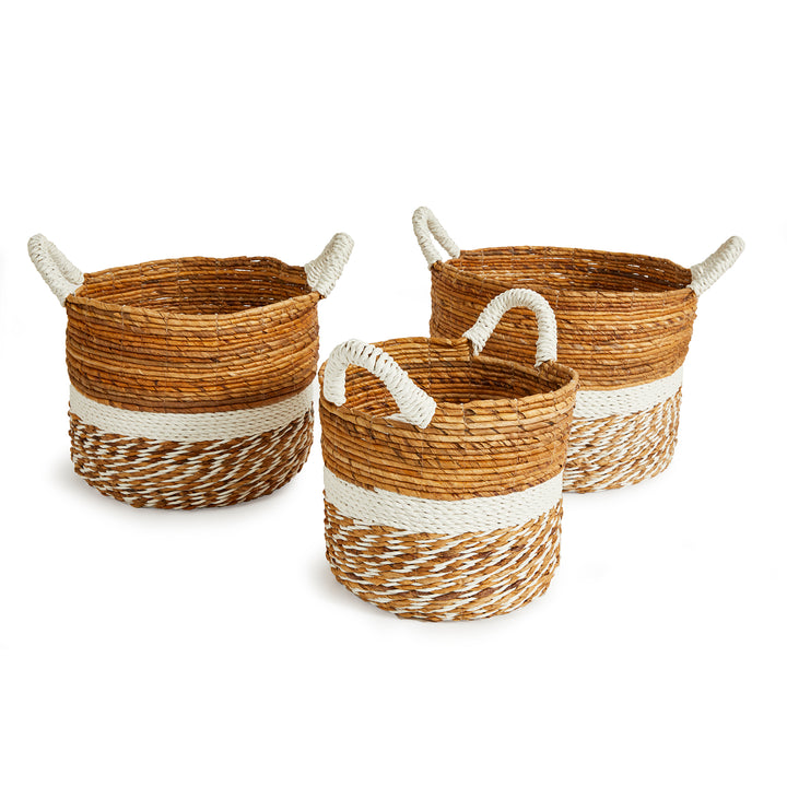 Banana Leaf Round Baskets, Set Of 3