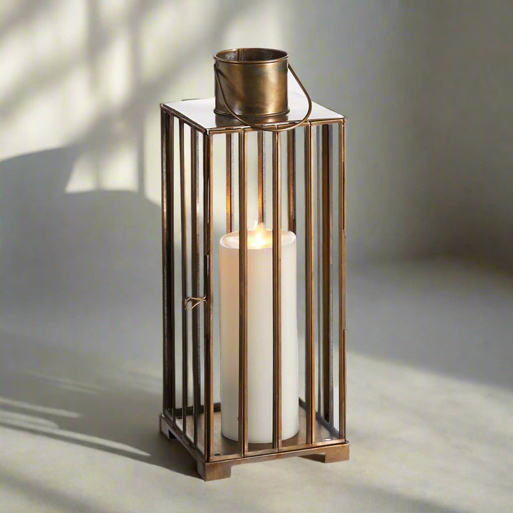 Elegant Brass Indoor Lantern Candle Holder for Home Decor