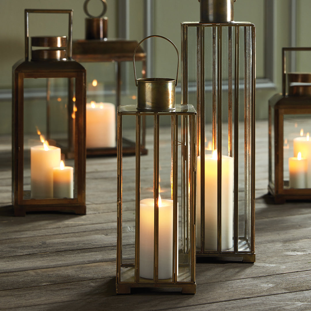 Elegant Brass Indoor Lantern Candle Holder for Home Decor