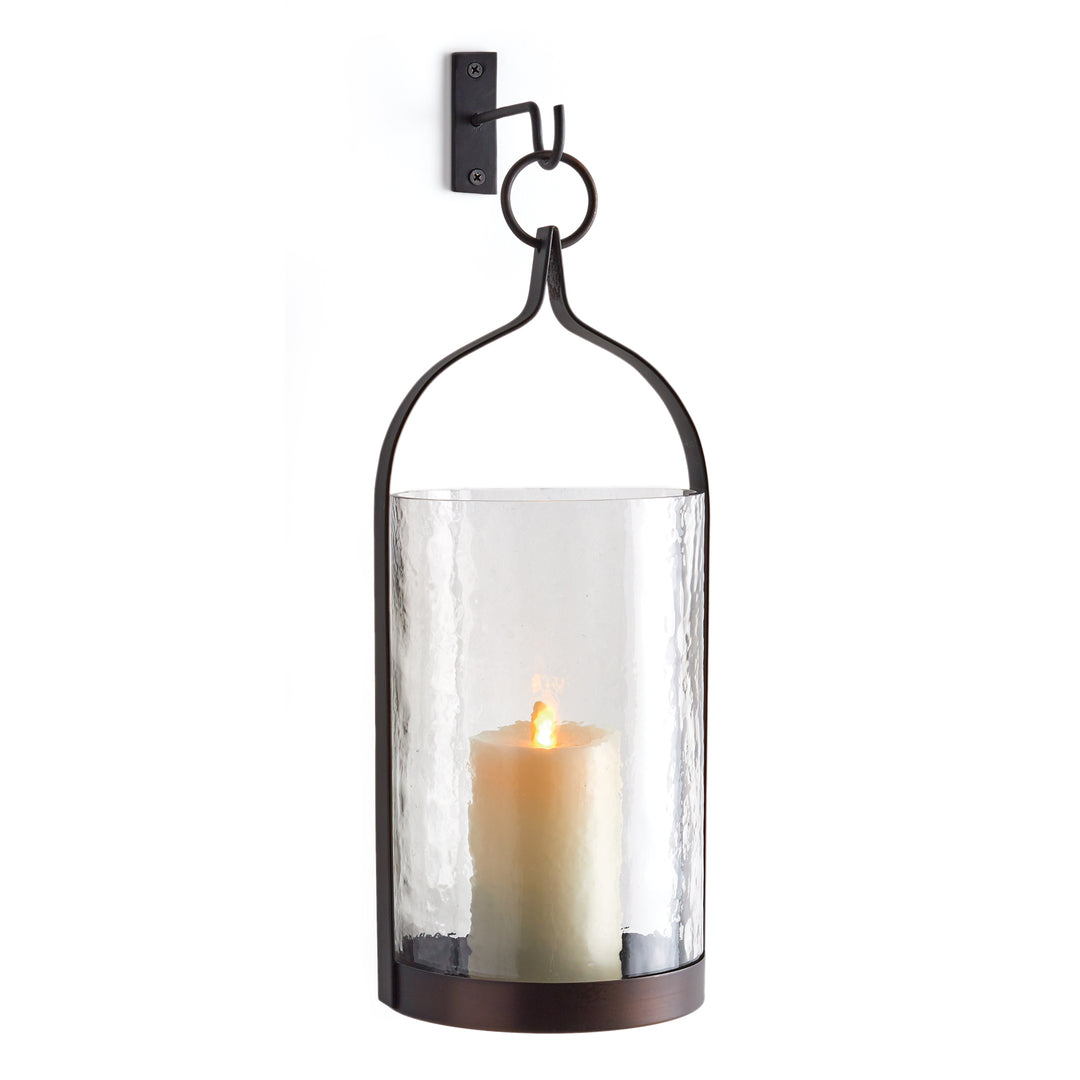 Small Wall Mounted Lantern Hurricane Candleholder with Hook