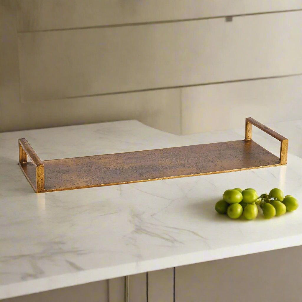 Antique Brass Rectangular Tray