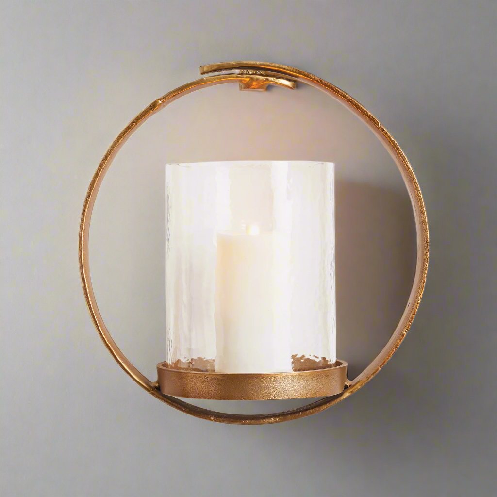 Burnished Gold Wall Candleholder Sconce