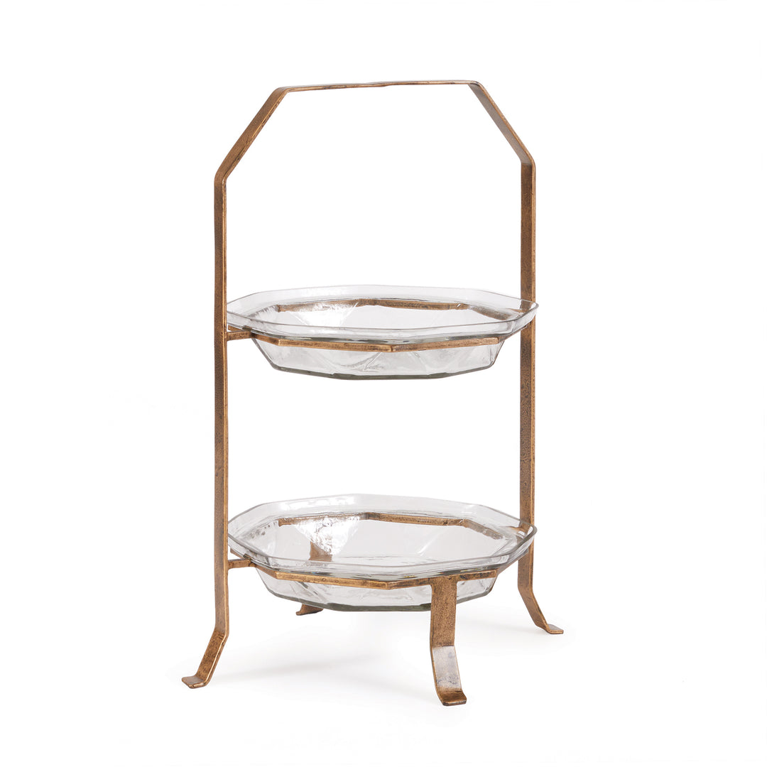 Ilana 2-Tier Glass Serving Tray