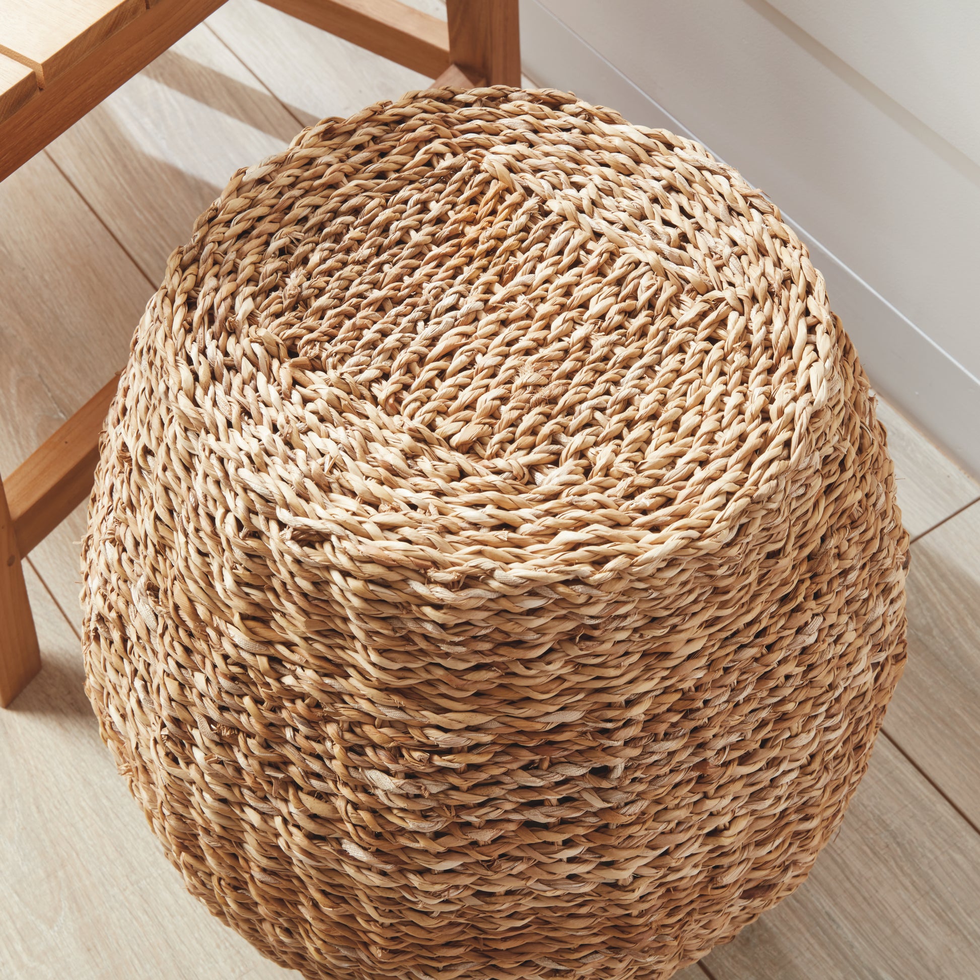 Seagrass Hourglass Pouf