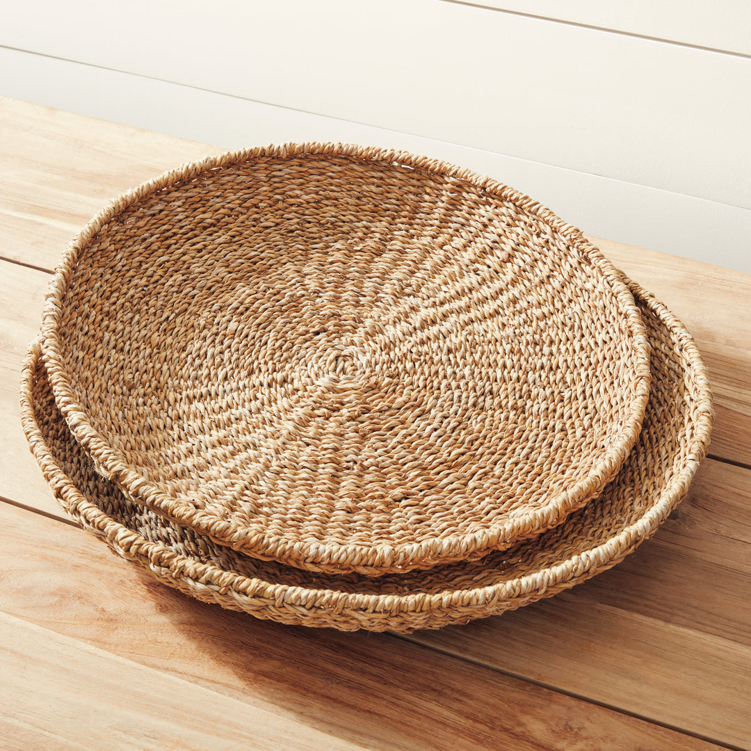 Seagrass Round Trays, Set Of 3