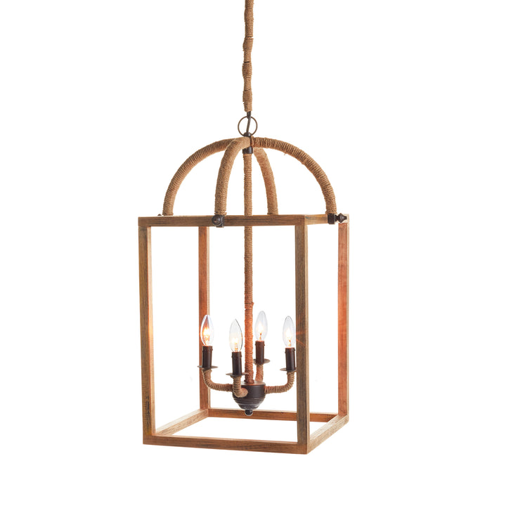 Rustic Brown Chandelier with Honey Finish and Minimalist Design