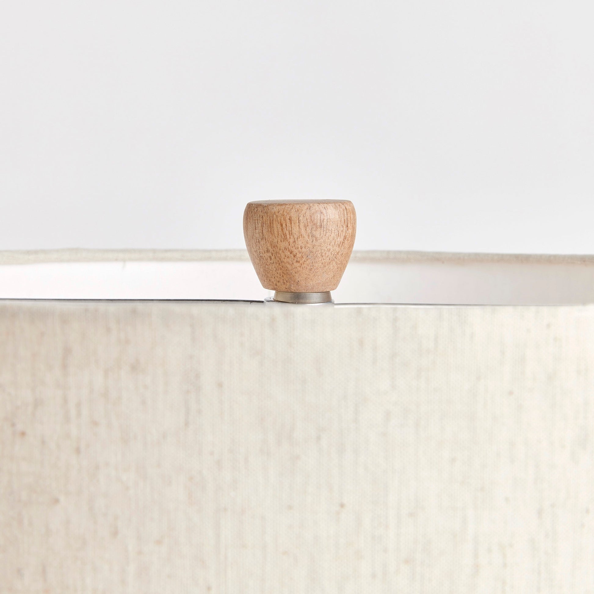 Crafted from a blend of natural, eco-friendly materials, the Margot Table Lamp features a warm white finish with a textured surface that showcases its unique composition. Complete with a linen shade and ribbed design, this contemporary compact table lamp is perfect for use on a bedside table or desk. Table lamp finial