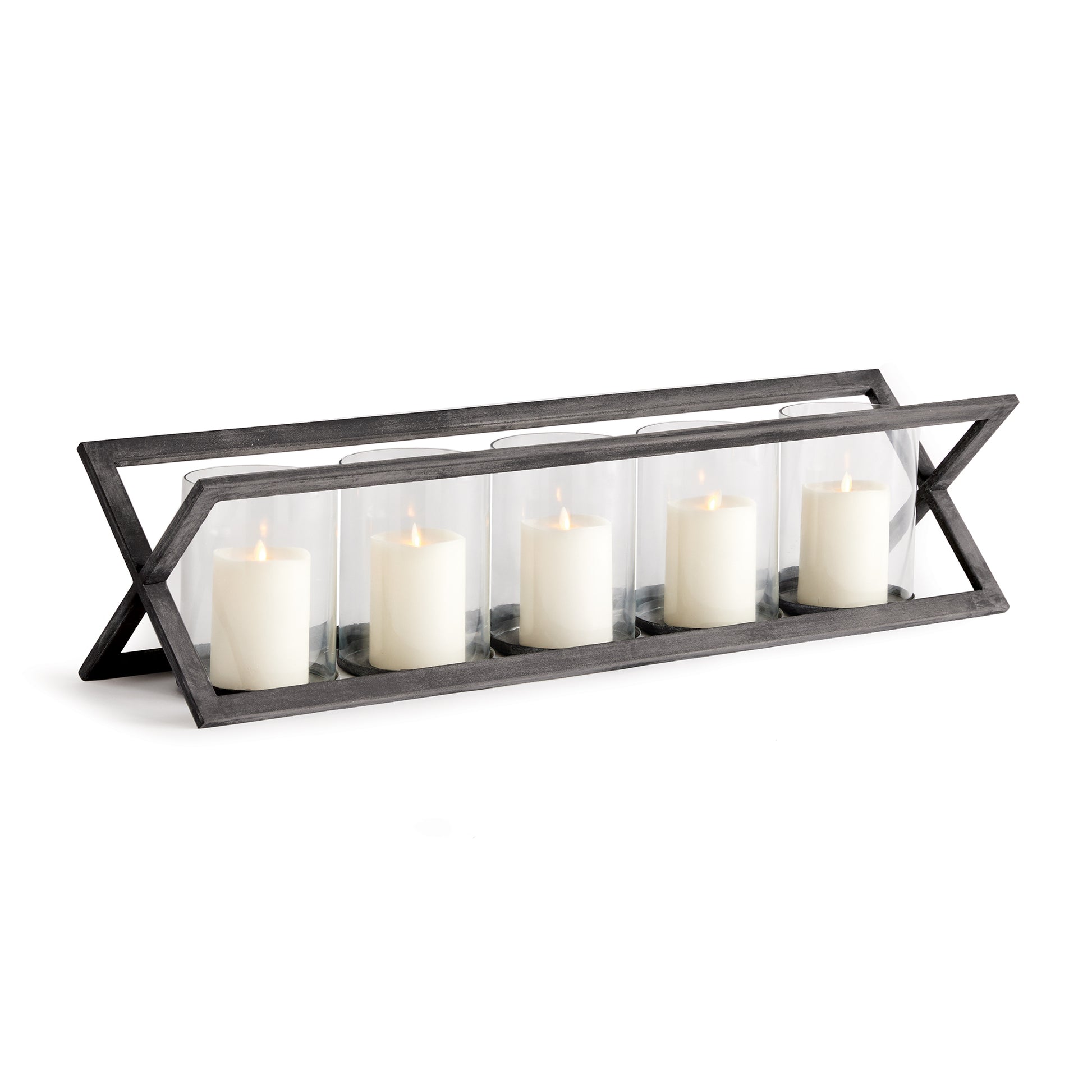 With a finish reminiscent of aged European zinc, this 5-pillar candleholder is made to maintain its tone & texture over time, even when exposed to the elements. Scaled to stand out and fit with drain holes, it is durable as well as beautiful. How brilliant!