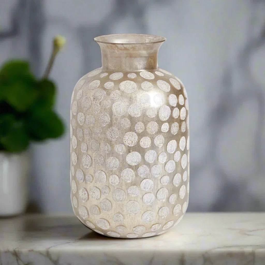 Small Antiqued Mercury Glass Vase - Vintage Elegance