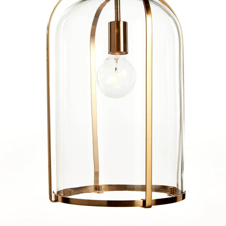 Unique Glass and Metal Frame Pendant Light