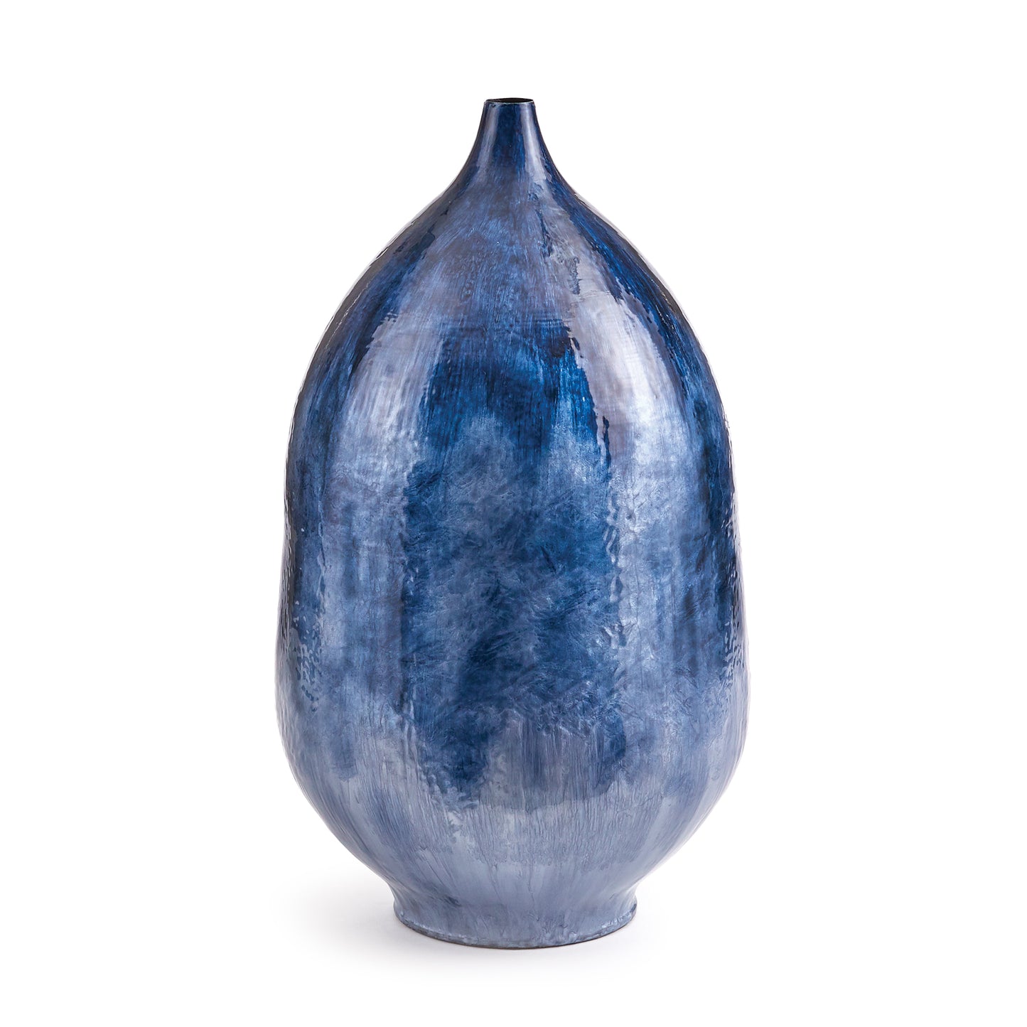 The Neptune Blue Vase Tall is carefully crafted using enameled iron, resulting in a lightweight and stunning addition to any home. Its hand-painted details emulate the beauty of nature, with a carefully chosen color palette inspired by the natural world. Expertly designed and crafted, this vase is sure to impress with its intricate details.