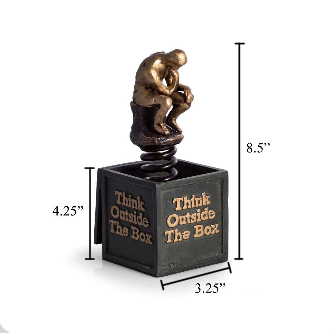 Think Outside The Box Bronzed Sculpture