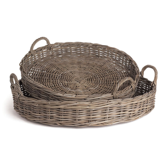 When it comes to the classic, casual appeal of rattan, these baskets are some of the best. The low, wide design makes them ideal for entertaining or as an ottoman tray.