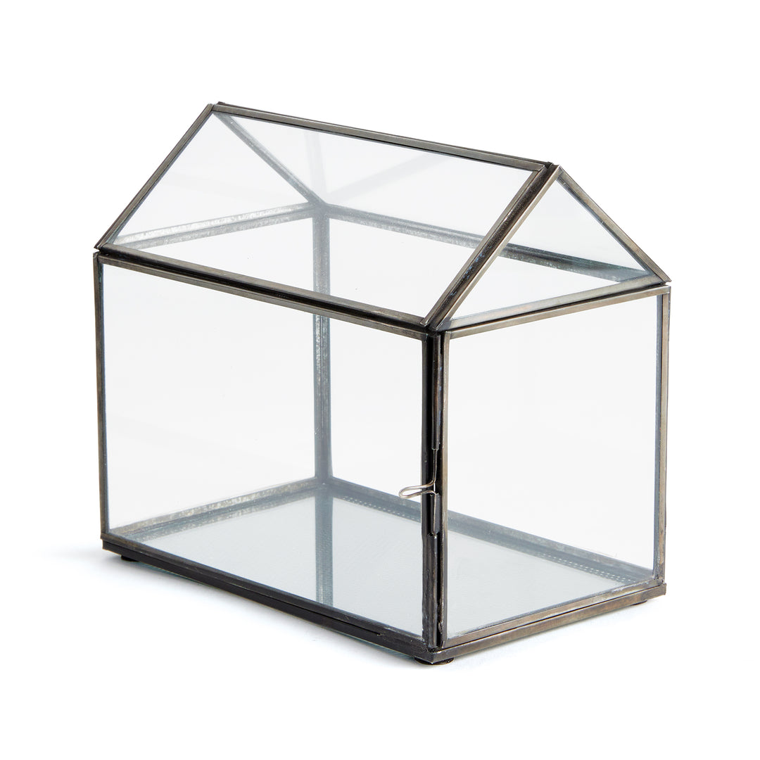 Elegant Black Glass Terrarium for Plants