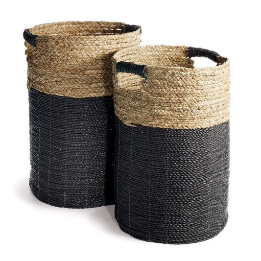 Fashion forward, with mixed weaves, natural materials and enhanced details. Even the rich mix of colors speak to the fashionista quality these baskets have.