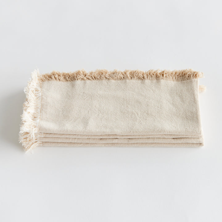 Elevate your dining experience with the Aura Cotton Napkins, Set Of 4. Made from high-quality cotton, these napkins offer a luxurious feel and timeless beauty to any tablescape. The soft taupe color complements any decor, making it a versatile addition to your tableware collection. Each set includes four napkins, perfect for creating a coordinated tablescape for any occasion. Add a touch of elegance to your table with these beautifully toned and textured napkins.