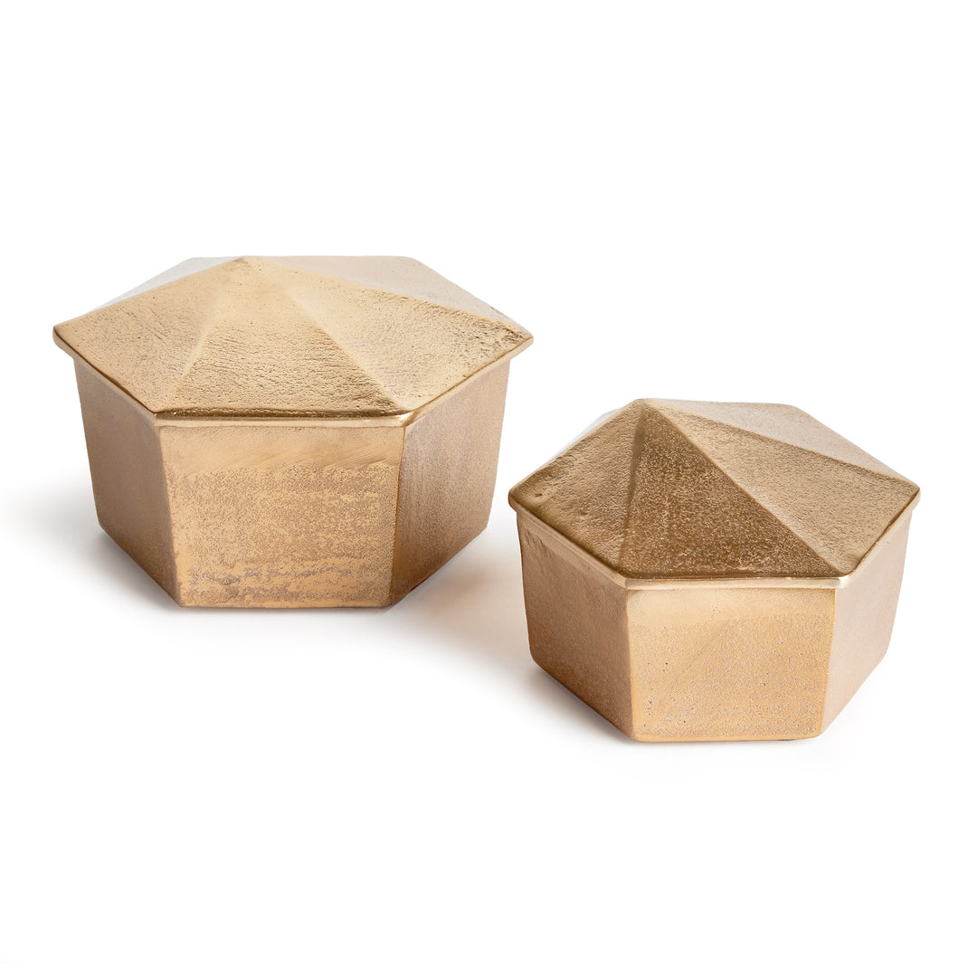 Unique Lidded Gold Boxes for Stylish Storage and Decor